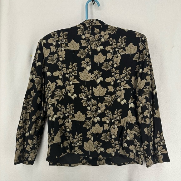 Saville Suit Floral Button Suit Jacket Womens Petite 8 Black - Picture 7 of 10